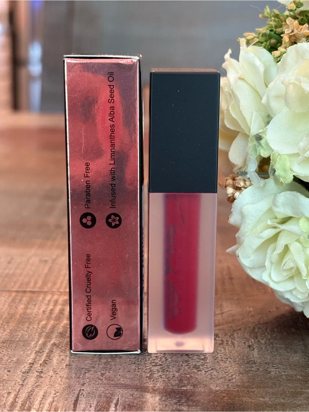 New REALHER Matte LIQUID LIPSTICK in I AM TOUGH {True Red}